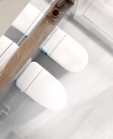 WC intelligent en céramique de haute qualité à poser au sol, avec télécommande, siège chauffant, double chasse d'eau, fonctionnement automatique, veilleuse, pour femmes