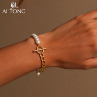 Pulseras de Cadena de Moda con Dijes de Mariposa y Corazón, Chapadas en Oro de 18K, de Acero Inoxidable, Multiestilo, Resistentes al Agua, para Mujer, Regalo
