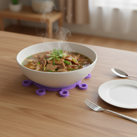 Nouveau Set de Table Isotherme en Silicone Personnalisé de Luxe, Tapis de Cuisine Anti-Brûlure, Sous-Verre Résistant aux Hautes Températures, Support de Casserole Fabriqué en Chine
