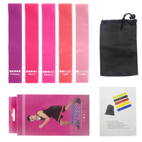 Logo personnalisé vente en gros ensemble de démarreur de yoga de boucle d'exercice élastique de bandes de résistance d'étirement pour la thérapie physique de jambes de butin