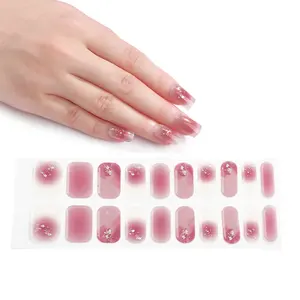 Fashion Popular Wholesale Korea Style Design 3d Custom Semi Cured Gel Nail Sticker