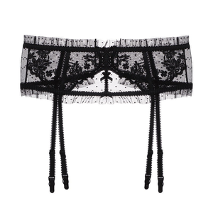 Ensemble de <span class=keywords><strong>porte</strong></span>-jarretelles de style français avec soutien-gorge en dentelle transparente ultra-mince <span class=keywords><strong>à</strong></span> clipser - Product Image 1