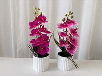 Fleurs artificielles en pot de style européen, orchidées papillon 3D, décoration de table rustique, mariage, maison