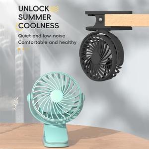 USB Rechargeable <b>Table</b> Fan Clip-on Type Portable <b>Mini</b> Desk Fan 360 Degree Rotation Adjustable Clip-on Fan for Student Dormitory - Product Image 2
