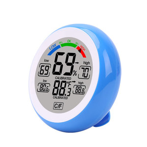 圆形房间湿度计温度计温度湿度计室内精度温度传感器，具有最大和最小记录 - Product Image 1