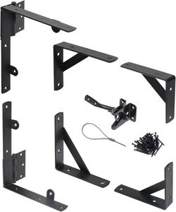 WEKIS Brass Heavy Duty Anti Sag Fence <b>Gate</b> Hardware Kit with Latch and 75lbs Capacity - Product Image 1