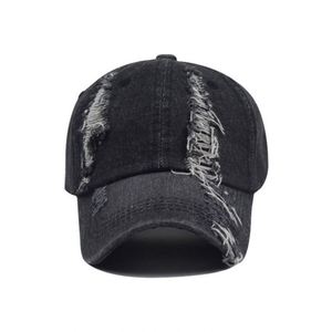 2024 New Trendy Worn Out Baseball Cap Blank Distressed Denim Dad <b>Hat</b> - Product Image 2