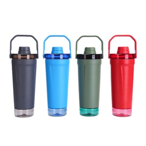 20oz stainless steel shaker cup double-layer vacuum <b>insulated</b> large capacity anti-fall portable protein powder - Product Image 1