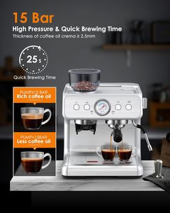 Cheap <b>Coffee</b> <b>Machine</b> 20 Bar Espresso <b>Machine</b> with Milk Frother Independent Espresso <b>Coffee</b> Maker for Cappuccino - Product Image 2