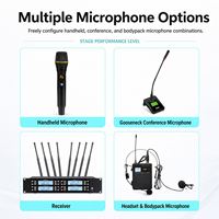 Système de microphone sans fil UHF UGX-8G, 8 canaux avec 8 microphones de conférence à col de cygne pour réunions, podium, salle de classe, église