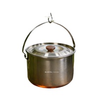Edelstahl Outdoor Camping & Wandern Kochgeschirr-Set mit Bratpfanne, Wasserkessel und Dampfgarer für 2-3 Personen
