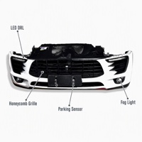Ensemble complet de pare-chocs avant pour Porsche Macan 2014-2018 avec feux de jour à LED, feux antibrouillard et support de radiateur