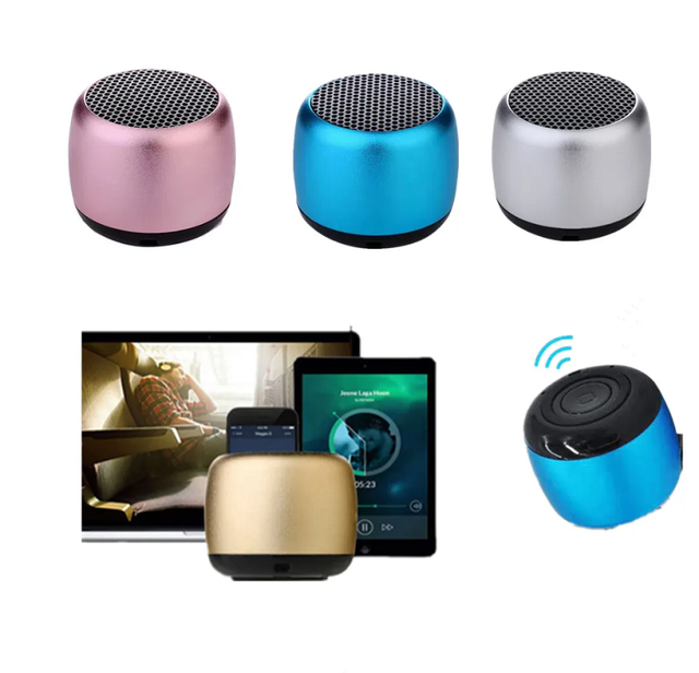 BM2D Waterproof Mini Portable BT Speaker Metal HiFi TWS Interconnection Super Small Steel Stereo Wireless Loud Speaker