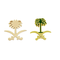 Badge adhésif personnalisé en gros avec logo, épingle 3M en métal, autocollant personnalisé en émail souple pour coque de téléphone, motif palmier et couteau incurvé
