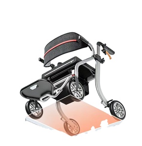 <span class=keywords><strong>Deambulatore</strong></span> <span class=keywords><strong>con</strong></span> Seduta Regolabile in Altezza, Ausilio per la Mobilità Antiribaltamento <span class=keywords><strong>con</strong></span> <span class=keywords><strong>Freno</strong></span> <span class=keywords><strong>a</strong></span> <span class=keywords><strong>Mano</strong></span> per Riabilitazione Disabili - Product Image 4