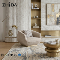 Fauteuil de loisirs ZHIDA de style italien moderne et luxueux, base en métal doré, revêtement en tissu, fauteuil d'appoint pour villa, hall d'hôtel, majlis