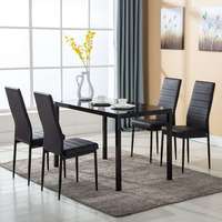 Meubles de maison Table en verre trempé ensemble de salle à manger 6 sièges Tables et chaises