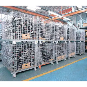 Cestas de malla de alambre de acero y metal plegables apilables de alta resistencia para almacenamiento de almacén grande de buena calidad hechas a medida - Product Image 6