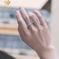 Bague de Fiançailles GRA en Argent Sterling 925 Massif Plaqué Rhodium avec Moissanite VVS et Diamant de Laboratoire pour Femme – Vente en Gros