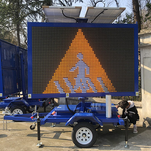 Vms Traffic Solar Mobile Construction Warning Sign Ip65 Led Display Ground <b>Mount</b> Non Reflective Q235 Frame Electrostatic <b>Spray</b> - Product Image 2