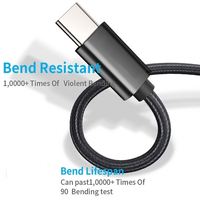 Prix le moins cher Haute Qualité Type c Câble Tresse Nylon Câble de Données Type c Câble Usbc pour Téléphones