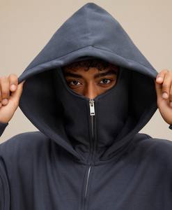 Sweat-shirt <span class=keywords><strong>à</strong></span> capuche double fermeture éclair pour homme <span class=keywords><strong>Ninja</strong></span> Masked, 100% coton, lourd, brodé - Product Image 1