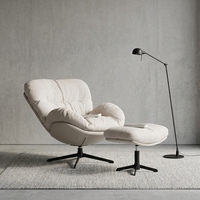 Fauteuil à bascule pivotant de luxe léger, fauteuil d'appoint pour salon, balcon, canapé de détente avec repose-pieds