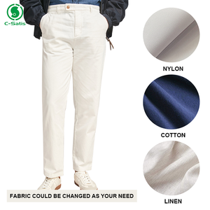 Pantalones de Algodón Blancos de Corte Ajustado Estilo Old Money para Hombre, Otoño - Product Image 5