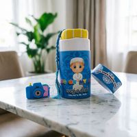Luxuriöses Kinder-Gebetsteppich-Geschenkset mit Kameraartiger Zylinderbox Cartoon-Bedruckter Kinder-Janamaz mit Gratis-Tasbih