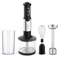 Mixeur Plongeant Électrique Portable avec Lame en Acier Inoxydable, Robot Culinaire Multifonction, Extracteur de Jus, Commande par Bouton-Poussoir Entièrement Systématisée