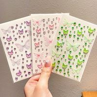 Autocollants en strass décoratifs pour le visage, style papillon 3D en tulle, pour la confection de carnets DIY et le maquillage de performance - Vente en gros