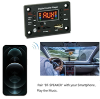 Placa Decodificadora MP3 FYX, Reproductor de Audio para Auto, USB, TF, Radio FM, AUX, Grabación, Módulo Manos Libres, 12V, BT5.0 para Altavoz