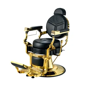 流行设计理发椅重型圆形座椅铝合金框架沙龙造型椅