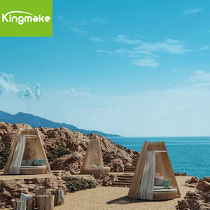 Lujo de gama alta al aire libre Living <span class=keywords><strong>Bed</strong></span> Resort Garden Sun <span class=keywords><strong>Bed</strong></span> Muebles de teca importados <span class=keywords><strong>Rattan</strong></span> Daybed - Product Image 4
