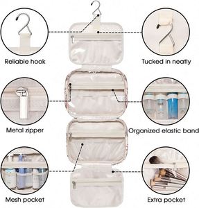 Bolsa de Aseo Colgante de Muestra Gratuita para Mujer, Organizador de Maquillaje de Viaje, Bolsa de Artículos de Aseo para Accesorios Esenciales de Viaje - Product Image 4
