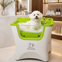 Station de lavage pour animaux de compagnie compacte, durable, en acrylique blanc, pour l'élevage urbain, gain de place