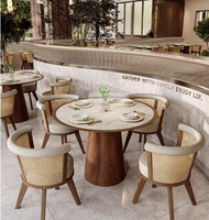 Ensemble table et chaises de restaurant style rétro, chaises en bois massif pour café, mobilier de restaurant de luxe, personnalisation possible