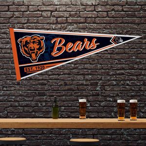 ธงสามเหลี่ยมตกแต่งผนังลายทีมชิคาโก้แบร์ส ขนาด 12x30 นิ้ว สำหรับตกแต่งบ้าน ห้องนอน หรือห้องแมนเคฟ - Product Image 2