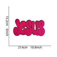 Jésus brodé fer sur Chenille Patch grand mot religieux Applique pour vestes sacs à dos sweats à capuche bricolage décoration chrétienne