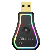 USB Bluetooth 5.0オーディオトランスミッターレシーバー、3 in 1 M11 HiFiワイヤレスオーディオアダプターハンズフリーカーキット3.5mmAUXLEDフラッシュライト