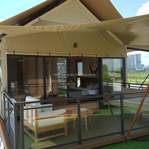 เต็นท์โรงแรมทำจากเหล็กแบบโมดูลาร์พร้อมปรับแต่งได้สำหรับห้องนอนห้องนั่งเล่นประตูทำจากไม้เนื้อแข็งเป็นมิตรกับสิ่งแวดล้อมเต็นท์วิลล่าสุดหรู - Product Image 5