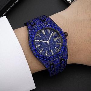 Relojes para Hombre, Especiales y Modernos, con Calendario, Manecillas Luminosas, Estilo Hip Hop, Reloj de Pulsera con Esfera Completamente Decorada con Diamantes de Imitación - Product Image 3