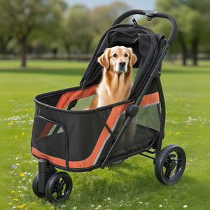 लक्जरी ढहने वाले कुत्ते पालतू जानवर 4 पहियों मध्यम और बड़े कुत्तों के लिए - Product Image 5