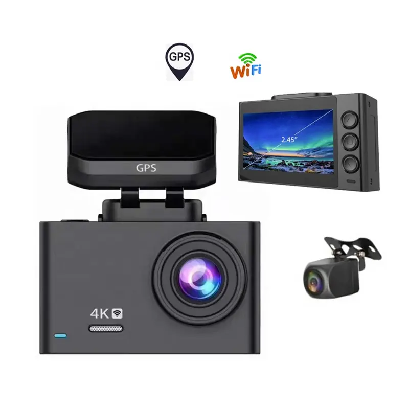 Relee Better Price Car Camera 4K 2160P Night Vision Dashcam Front And Rear Dual Camera 4K Wireless Dash Cam WiFi GPS