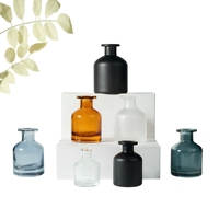 Bouteille en verre cylindrique vide de 50 ml, 100 ml, 250 ml, ambrée, noire, transparente, givrée, pour diffuseur de parfum à bâtonnets d'aromathérapie
