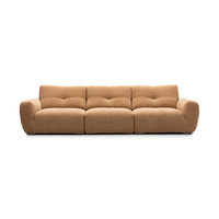 Italienisches Getuftetes Würfel-Modulsofa Gerades Sofa Karamell Chenille-Stoff Minimalistisches Wohnzimmer-Ecksofa Hotel Baishangju SF0367