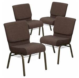 Venta al por mayor muebles comerciales Silla de Teatro Auditorio tela púrpura acolchado sillas de Iglesia - Product Image 3