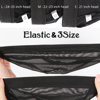 Bonnets de perruque en spandex élastique réglable de haute qualité, respirants, peau fine, noir/beige, tailles S/M/L pour la fabrication de perruques