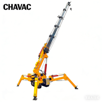 Mini-grue araignée CE, équipement de levage pour murs-rideaux en verre, grue télescopique compacte
