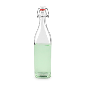 Botella <span class=keywords><strong>de</strong></span> Vidrio Cuadrada/Redonda <span class=keywords><strong>de</strong></span> <span class=keywords><strong>1</strong></span> <span class=keywords><strong>Litro</strong></span> (1000 ml) para <span class=keywords><strong>Agua</strong></span>, Jugo, Aceite y Bebidas con Tapas Abatibles y Tapas <span class=keywords><strong>de</strong></span> Rosca - Product Image 4
